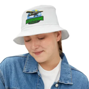 AERODROME Radio Bucket Hat | Stylish Sun Protection, Cool Outdoor Gear, Unique Gift for Aviation Lovers, Summer Accessory, Travel Hat