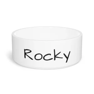 Personalized Ceramic Pet Bowl for Dogs and Cats, Customizable Food and Water Dish, Pet Gift, Unique Pet Supplies, Rocky's Bowl
